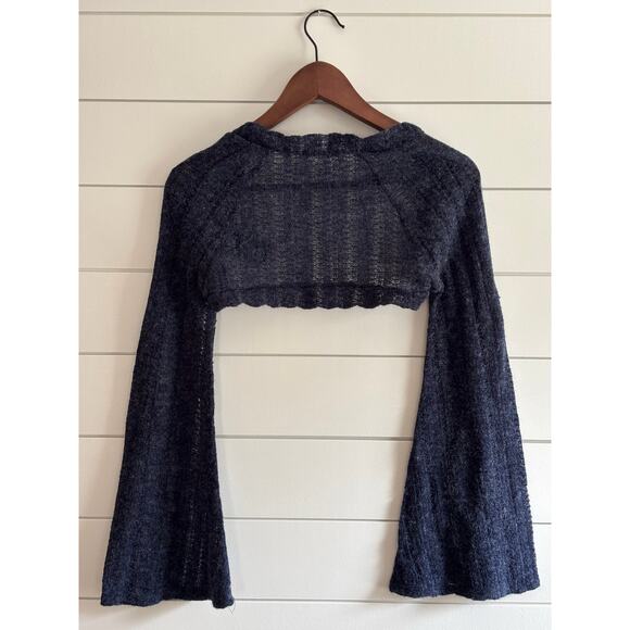 Urban Outfitter Renewal Loose Knit Bell Sleeve Shrug Sweater | Navy | Women’s XS - Picture 2 of 9